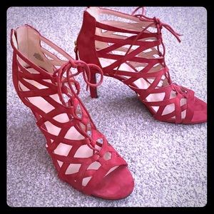 Lace-up, zippered back, sandals